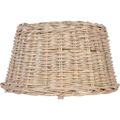 Abat-jour pour Suspension en Rotin et Osier Tressé Luminaire Beige Ø 38 x 22 cm - PANGIVO (1/2)