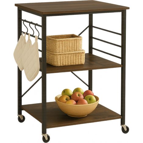 Mensola marrone scuro per cucina in stile loft BEGRYF 90x40x84 (1/5)