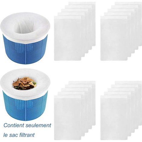 Lot de 20 chaussettes de skimmer réutilisables en nylon élastique à mailles fines, préfiltres pour retenir débris et saletés de piscine (1/5)