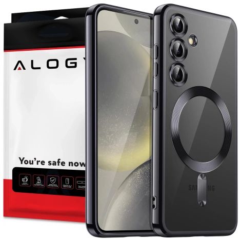 Funda de lujo con anillo Alogy LuxeShield™️ Glamour para Samsung Galaxy S25 con cubierta para cámara, color negro. (1/5)
