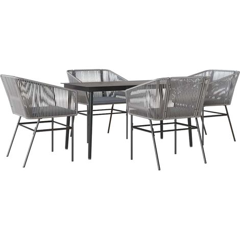 Maison Exclusive - Juego comedor jardín 5 pzas cojines ratán sint (1/5)