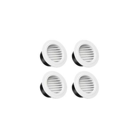 Set di 4 griglie di ventilazione rotonde, prese d'aria in plastica con zanzariera, griglie di ventilazione per bagno, cucina, ufficio, bianche 100 mm - Crezuo