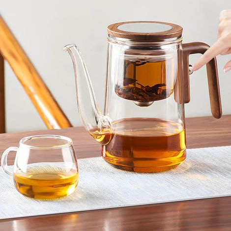Théière magique long bec – sépare thé/eau, résiste chaud/froid