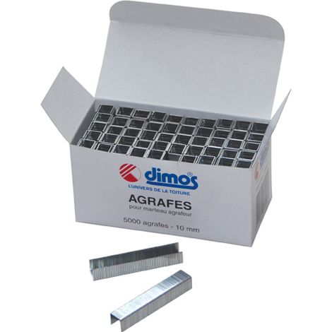 Dimos – Boîte de 5000 agrafes 10mm pour fixation isolation – Excellente tenue sur bois – Compatible pistolets à agrafes – 195424