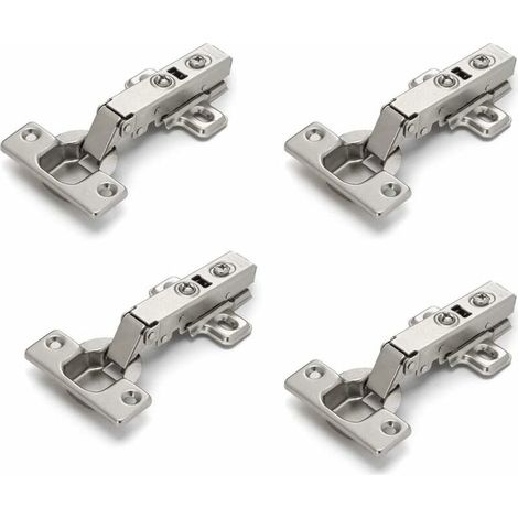 DEESSE SHOP - Lot de charnières de porte de placard, porte de meuble, angle plié, pas de fente nécessaire, facile à installer. (1/4)