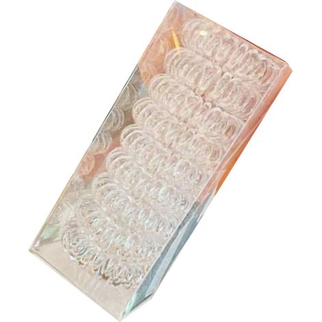Élastiques à cheveux en spirale confortables, forme de cordon téléphonique, pour filles, transparents (1/5)