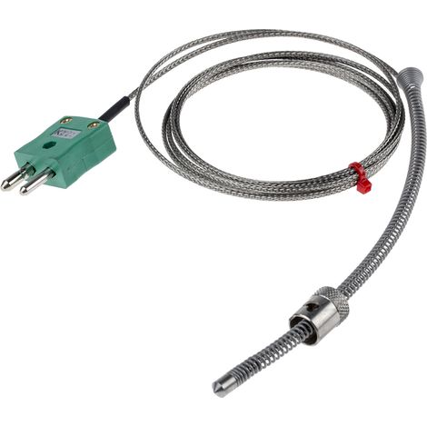 Thermocouple type K Ø 6mm, L 2m, +350°C max à Fiche mâle standard ( Prix pour 1 ) (1/2)