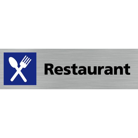 Pictogramme RESTAURANT (Q0123).- Adhésif aspect aluminium brossé - (1/5)