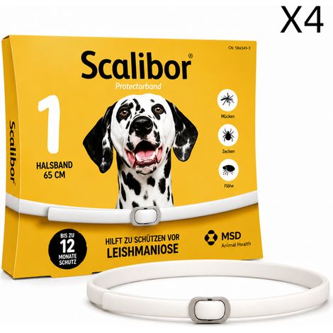 4er-Pack Floh- und Zeckenhalsbänder für Hunde, 65 cm – Schutz vor Flöhen, Zecken und Mücken – Bis zu 12 Monate Schutz – Für große Hunde – Verstellbar und wasserabweisend