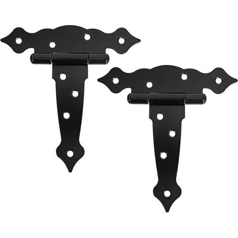 2 Sets Heavy Duty Door Hinges Decorative Iron Hinges Unique Hinges T-Shaped Hinges (1/5)