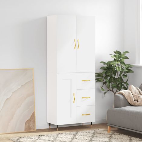Buffet haut, Enfilade, Armoire de cuisine Blanc 69,5x34x180 cm Bois d'ingénierie WFE835507 DESIGN IN (1/5)