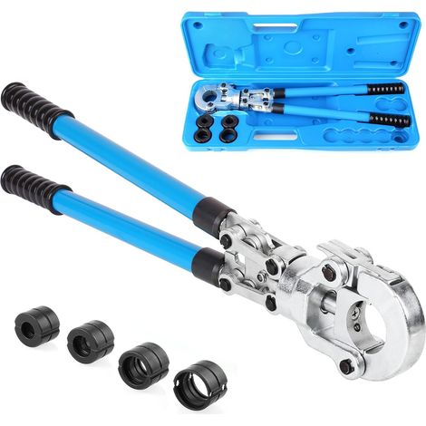Pince à Sertir Multicouche, Mallette Complète avec Pince à Sertir Manuelle, Outil de Sertissage pour Raccords de Tuyauterie avec Matrices Φ 16mm-20mm-26mm-32mm, pour Tube PEX, Tube Composite (1/5)
