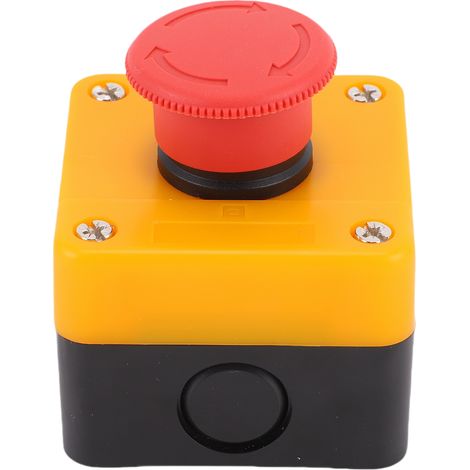 [Bouton d’arrêt d’urgence] [蘑菇头设计] [Station 1NO 1NC avec boîtier ABS IP65 rouge, courant 10A] (1/5)