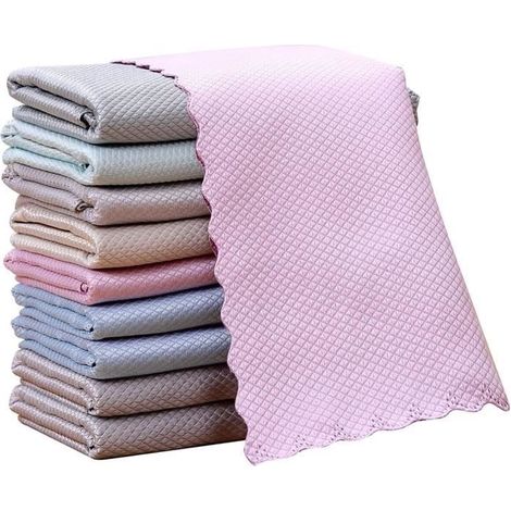 Lot de 12 Chiffon de Nettoyage en Microfibre Multifunction pour la Salle de bain Maison Cuisine Bureau Voiture Moto,Multicolore (1/4)