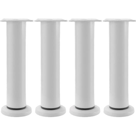 Pieds de table en métal réglables, confortables et faciles à assembler, ensemble de 4 hauteurs [18-30 cm], blancs. (1/5)