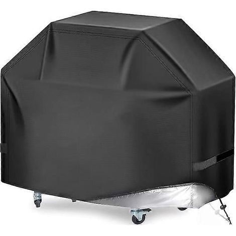 Housse pour barbecue d'extérieur, housse anti-poussière et anti-soleil, Pibbq Co., noire, sans poignées, 145x61x117cm, 450g. (1/5)