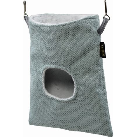 Mangiatoia per roditori, struttura color menta + tessuto minky grigio (1/5)
