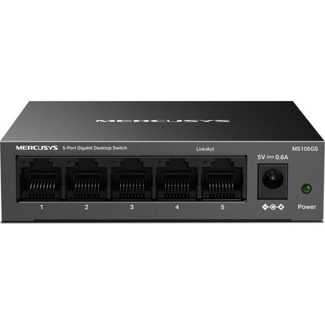 Mercusys MS105GS - Switch de bureau. 5 ports Gigabit. Noir. (1/4)