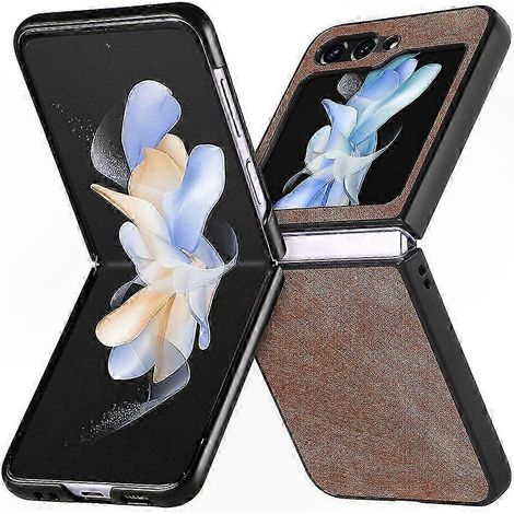 Echtlederhülle für Galaxy Z Flip6, schlanke Hartschalen-Schutzhülle, elegante schwarze Hülle, hochwertiges Zubehör kompatibel mit Samsung, strapazierfähige und leichte Tasche. (1/5)