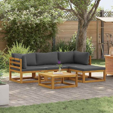 vidaXL 5-tlg. Garten-Lounge-Set mit Auflagen Massivholz Akazie (1/5)