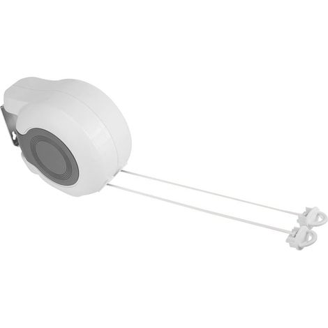 Séchoir mural rétractable 13m double ligne à linge, corde à étendre intérieur extérieur, fil tendeur pliable pour buanderie, dispositif de séchage 2 câbles. (1/5)