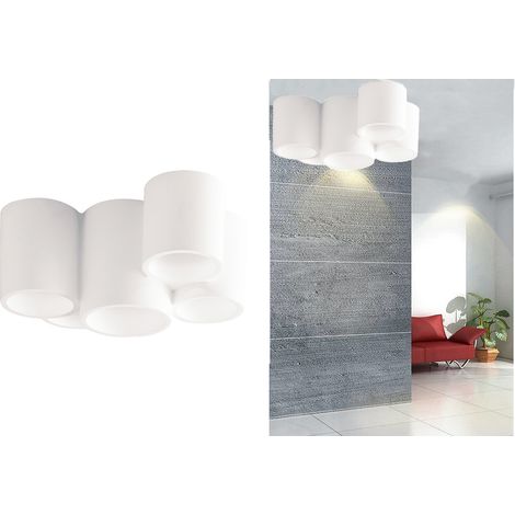 Plafoniera Gesso Lampada Parete da Interno Soffitto 5 Cilindri GU10 GS-5027 (1/7)