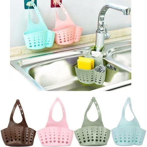 Porte-brosse à vaisselle - Support pour brosse à vaisselle, etc. - panier multicolore (1/5)