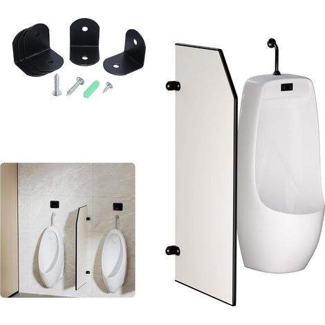 Séparateur D'urinoir Mural, Paroi de Séparation D'urinoir, Cloison Murale pour Urinoir pour Homme, 90 x 40 cm, Blanc Grisâtre, Adapté Aux Toilettes (1/5)