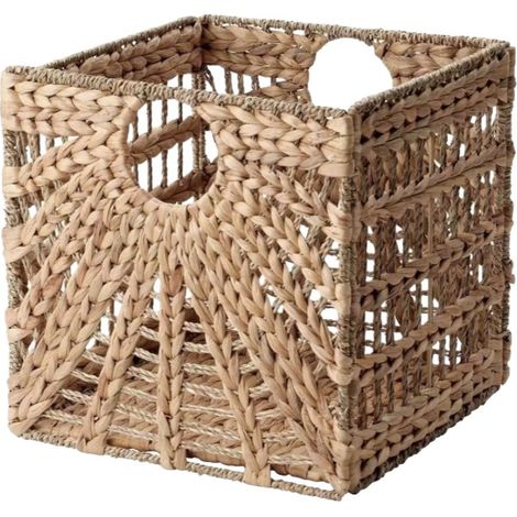 Panier de rangement carré en corde de papier tressée beige, boîte pliable et décorative, organisateur pour vêtements, accessoires, placard, étagères, chambre et maison (1/5)