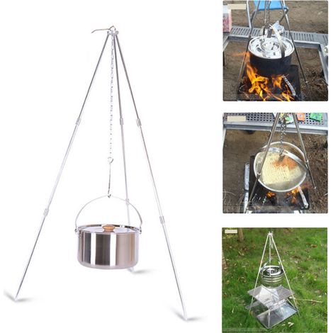 Grill de Barbecue Pliable en Acier avec Support pour Cuisine Extérieure (1/5)