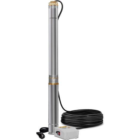 TROTEC Pompa per fontana profonda TDP 7501 E - Pompa acqua con portata 6000 l/h, 1100 W - Altezza di mandata 90 m, ø 8,6 cm, IP68 per pompa, pompa in acciaio inox (1/5)