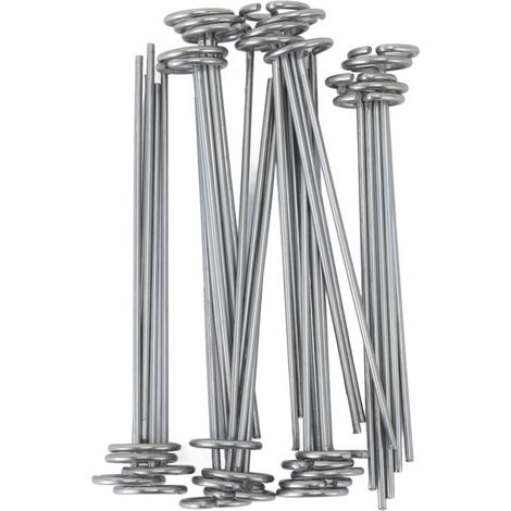 Beyamis 30 piquets ronds en acier galvanisé pour toiles de paillage, en forme de G, pour filets anti-oiseaux et tentes, 152 mm / 6 pouces (1/5)