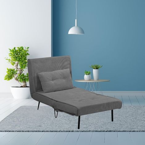 Poltrona letto senza braccioli colore grigio scuro Quarzo (1/5)