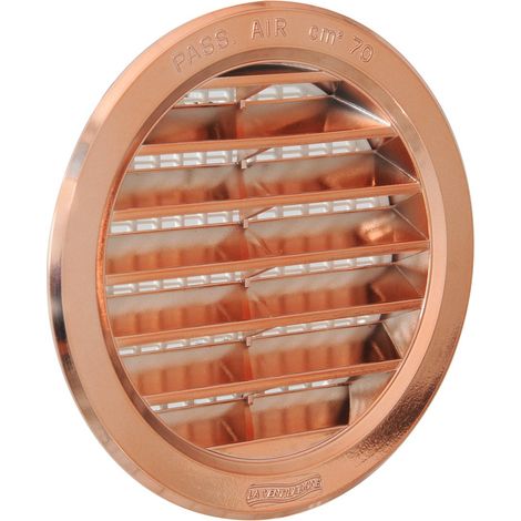 La Ventilazione T10RRAN Griglia di Ventilazione in Plastica Tonda da Incasso, effetto ramato, diametro 120 mm (1/4)