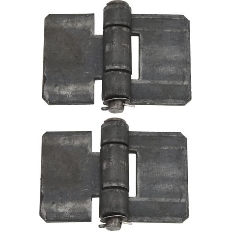 2 charnières à paumelle de porte 106 x 75 x 5 mm, à souder, pour remorque (1/5)