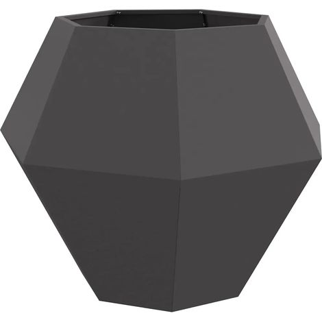 Jardinière rectangulaire extérieure design moderne 100 x 100 x 80 cm en acier noir (1/5)
