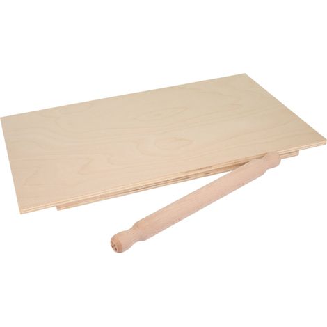 Lupia - Set Spianatoia con Mattarello, Legno di Betulla Naturale, Dimensioni 30x48,5 cm, Mattarello 30,5 cm Ø 2,5 cm, Ideale per impastare e stendere pasta, Prodotto in Italia (1/4)