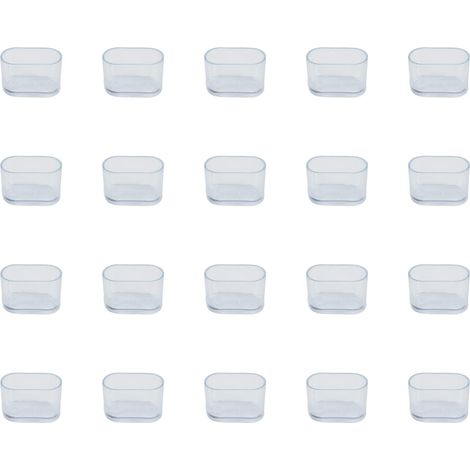 20 Protège-pieds de chaise ovales transparents, embouts PVC souples pour pieds de meuble, patins de protection sol, 1,34" x 0,63", lot de 20 (1/4)