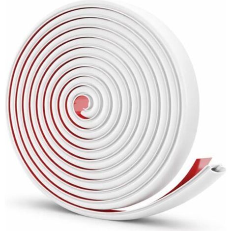 10 m Joint Porte d'Entrée & Joint Fenêtre Autocollant – Profil D 3–6 mm, TPE Caoutchouc Adhésif, Calfeutrage Porte, Isolant Thermique, Isolation Phonique, Bande d'Étanchéité, 2×5 m (Blanc)