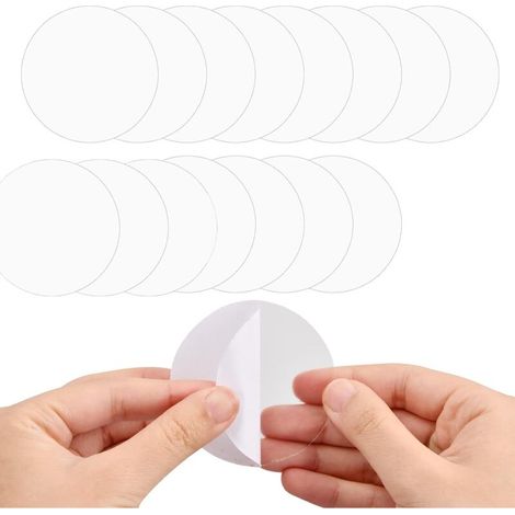 Lot de 15 autocollants adhésifs -DOUble face, transparents ronds, adhésifs de fixation en silicone étanche, auxiliaire de ventouse-DOU