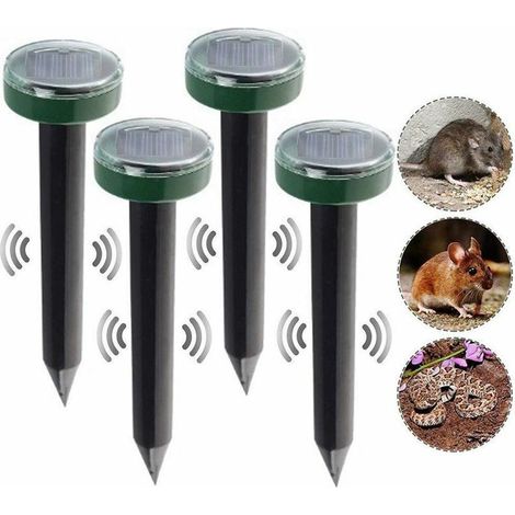 4pcs répulsif de rat taupe répulsif solaire à ultrasons répulsif anti-parasites de jardin (1/5)