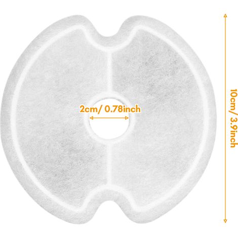 Filtre Fontaine à Eau Chat - Charbon Actif & Résine - 10cm Blanc Lot de 4 - Compatible Fontaines Animaux (1/4)