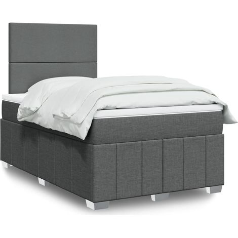 Boxspringbett mit Matratze Dunkelgrau 120x190 cm Stoff vidaXL