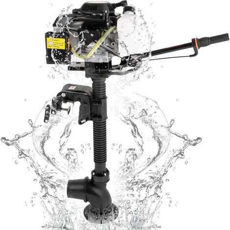 Motor fueraborda de 4 tiempos, motor de gasolina de 4 HP, 5500 rpm, rotación de 360°, bien equipado, encendido CDI, para botes inflables y embarcaciones de pesca.