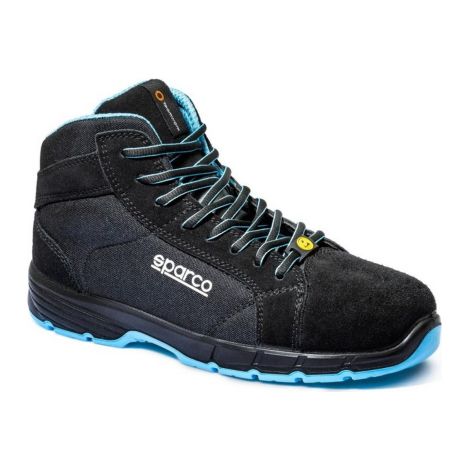 Scarpe antinfortunistiche Sparco Horizon-H-Fargo taglia 49 S3S con tomaia in pelle scamosciata nera/azzurra e nylon e puntale in fibra di vetro Nero/Azzurro 49 (1/4)