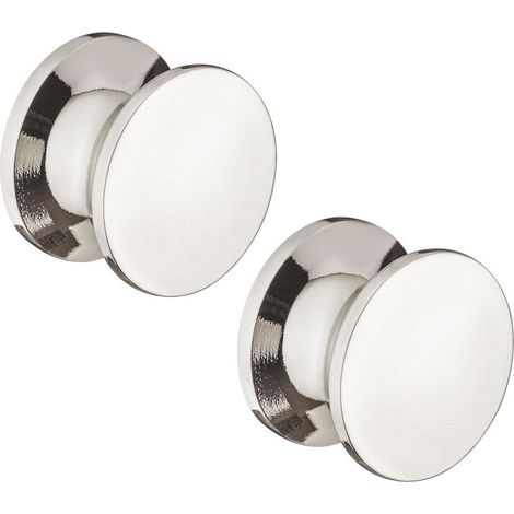 Set mit 2 Möbelgriffknöpfen aus Kunststoff – Chrom-Finish – 23 mm Durchmesser – M5-Gewinde für einfache Montage (1/2)