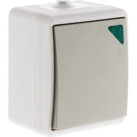 Zenitech – Interrupteur va et vient étanche IP54 – Pose en saillie – Couleur gris – Normes CE et NF pour intérieur et extérieur