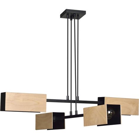 Lampadario Minimal Potter Acciaio Nero 4 Luci E27 (1/3)