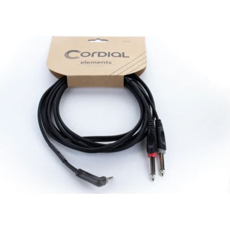 Cordial 14867  Audio Y-Adapter [1x Klinkenstecker 3.5 mm - 2x Klinkenstecker 6.3 mm (mono)] 1.50 m S (1/5)