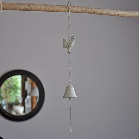Clochette Coq fer blanc 10x65cm (1/3)